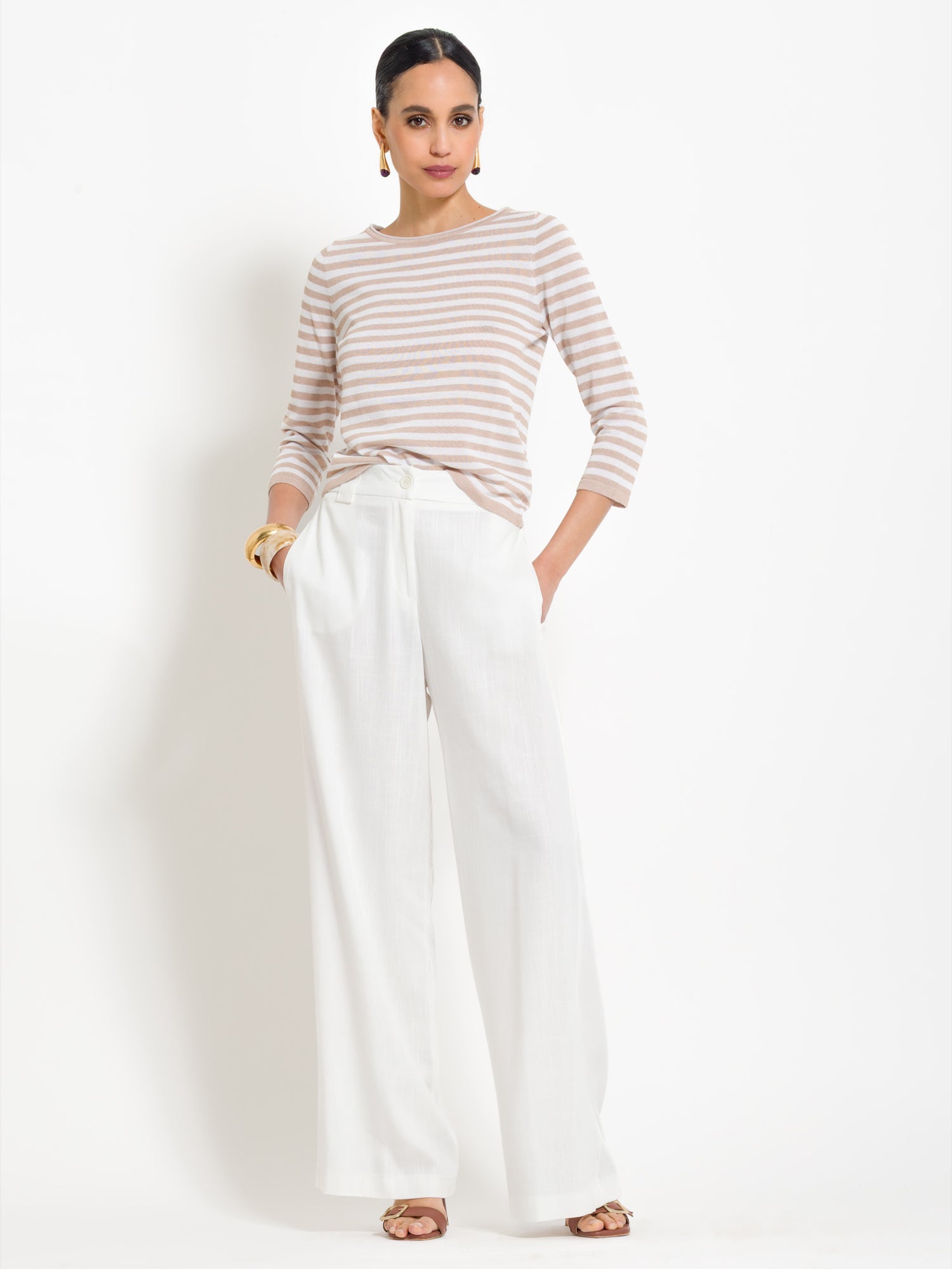 Maglia a righe manica tre quarti | Uncategorized da donna