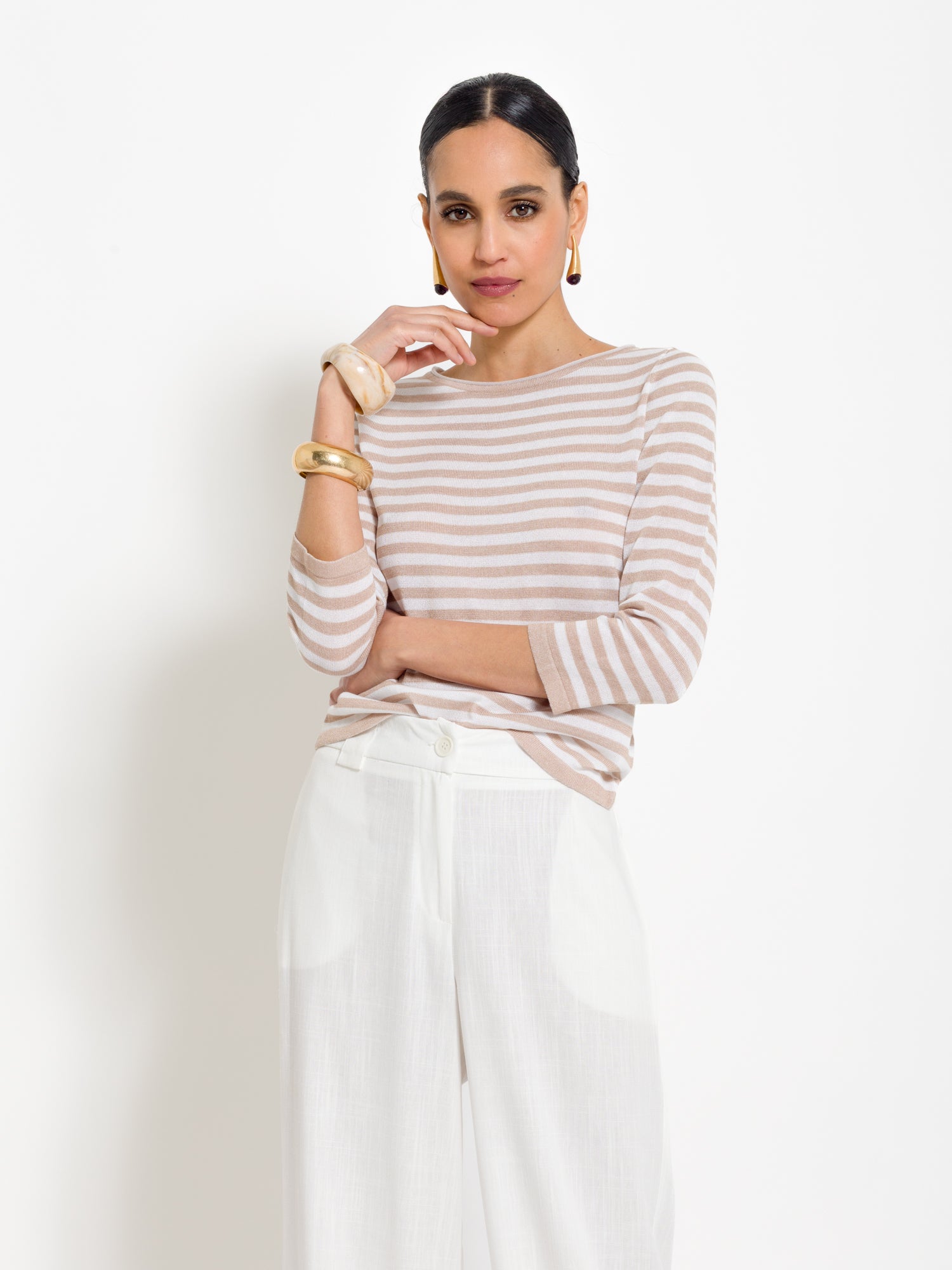 Maglia a righe manica tre quarti | Uncategorized da donna
