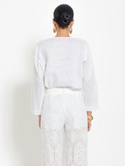 Blusa in lino con applicazione | Uncategorized da donna