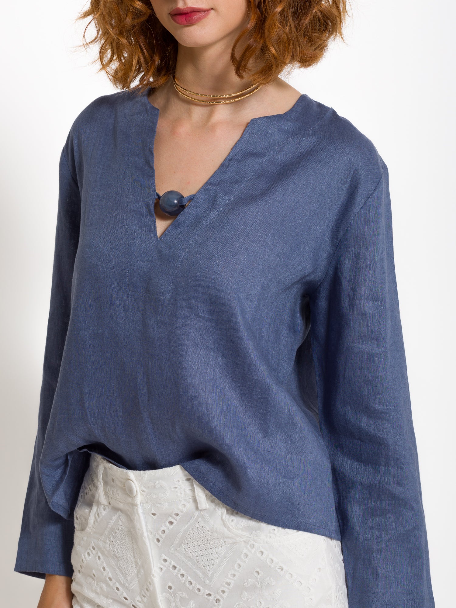 Blusa in lino con applicazione | Uncategorized da donna