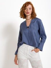 Blusa in lino con applicazione | Uncategorized da donna