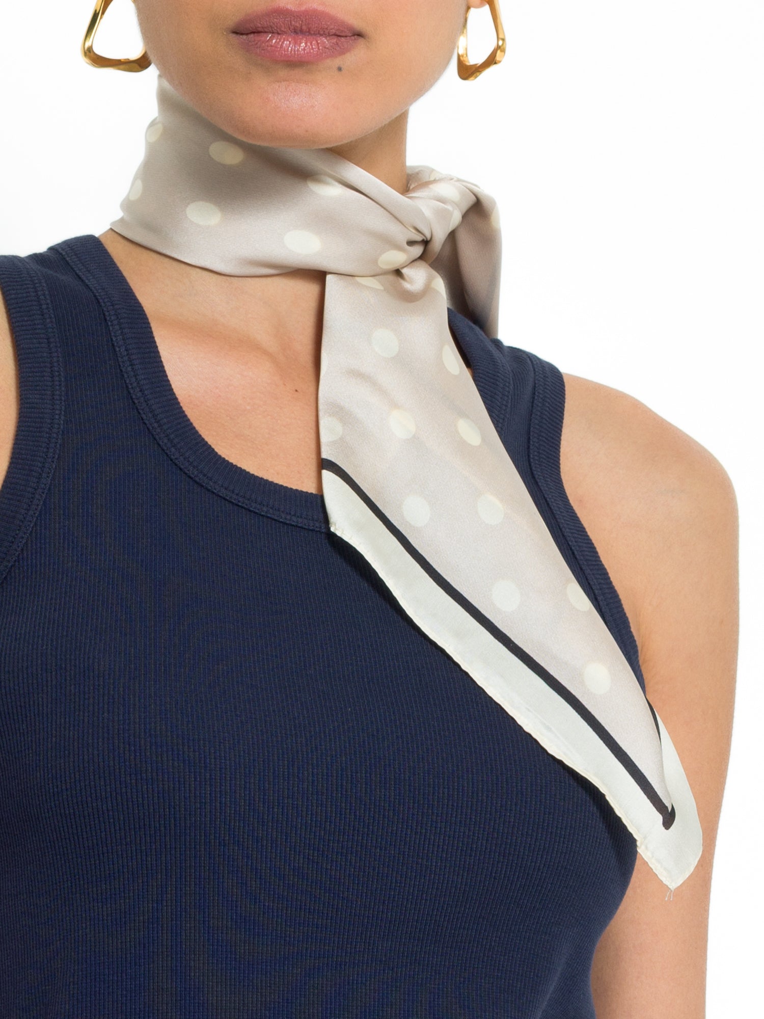 Foulard in seta stampata con piccolo pois | Uncategorized da donna