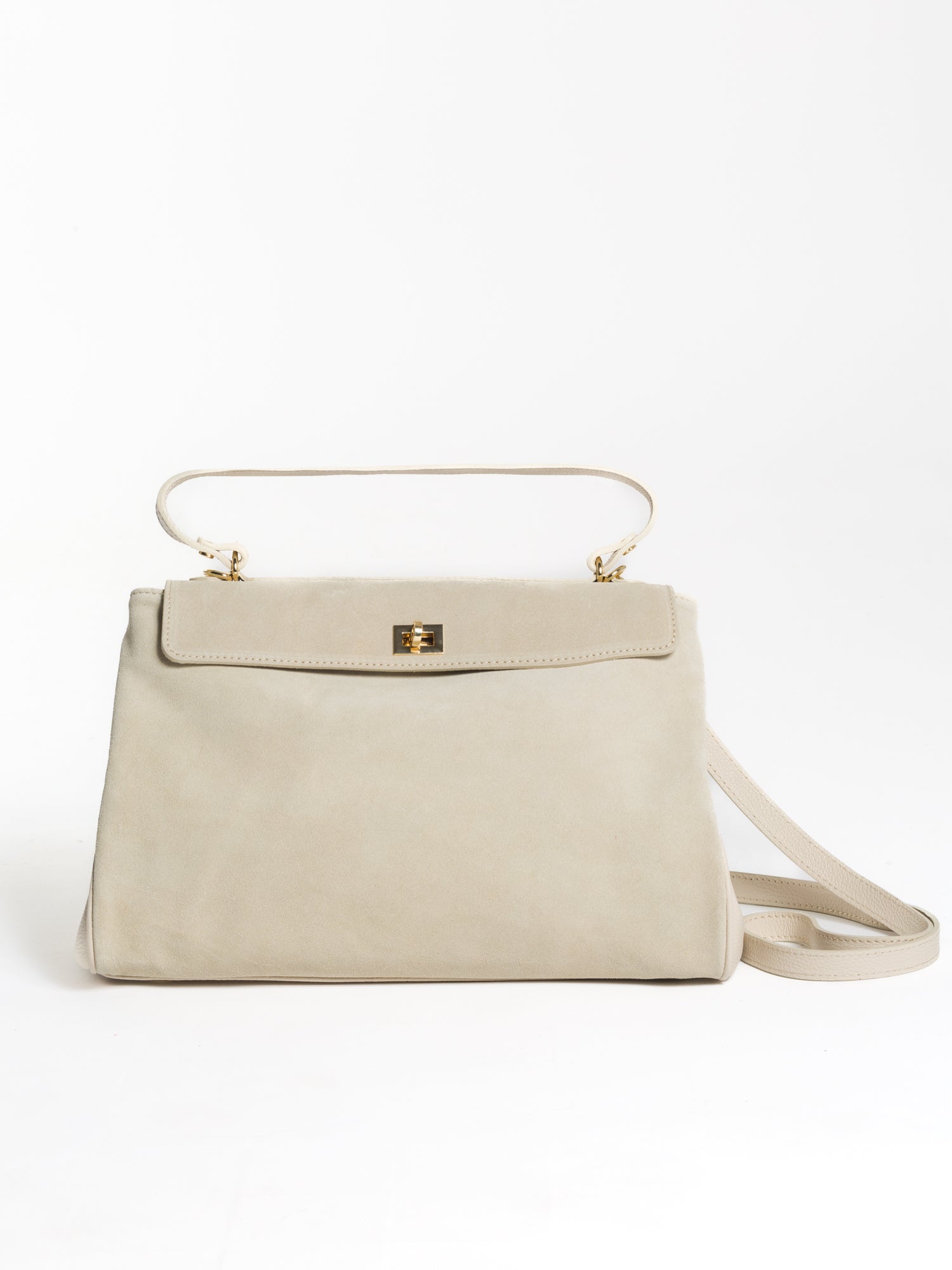 Borsa media in pelle e camoscio chiusura lucchetto | Uncategorized da donna
