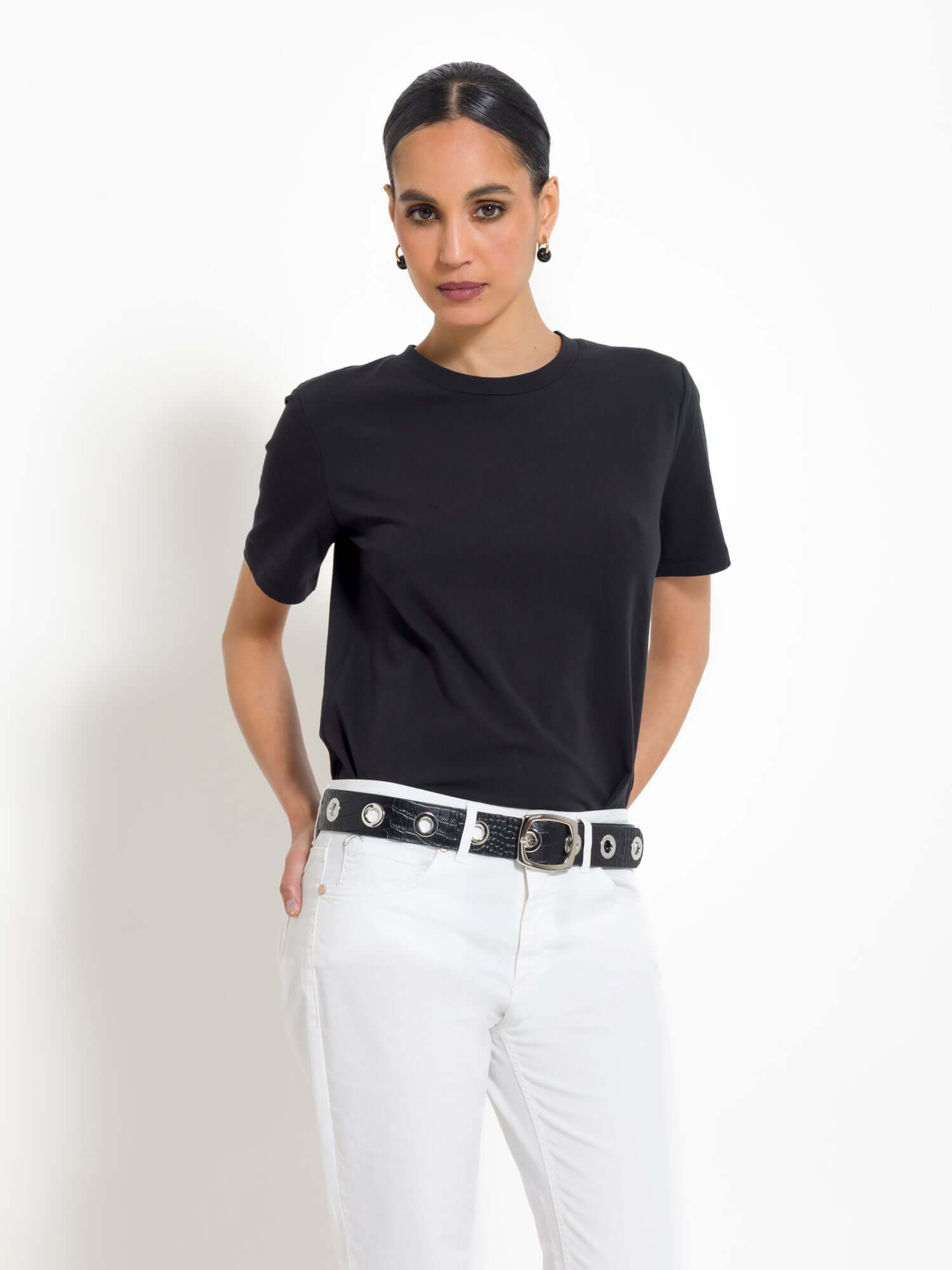 Cintura in pelle stampa cocco con occhielli | Uncategorized da donna