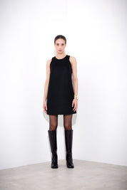 Short dress in double mesh