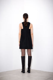 Short dress in double mesh