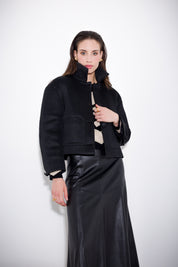 Short jacket in double mesh