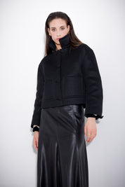 Short jacket in double mesh