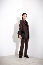 Oversized blazer in wool canvas
