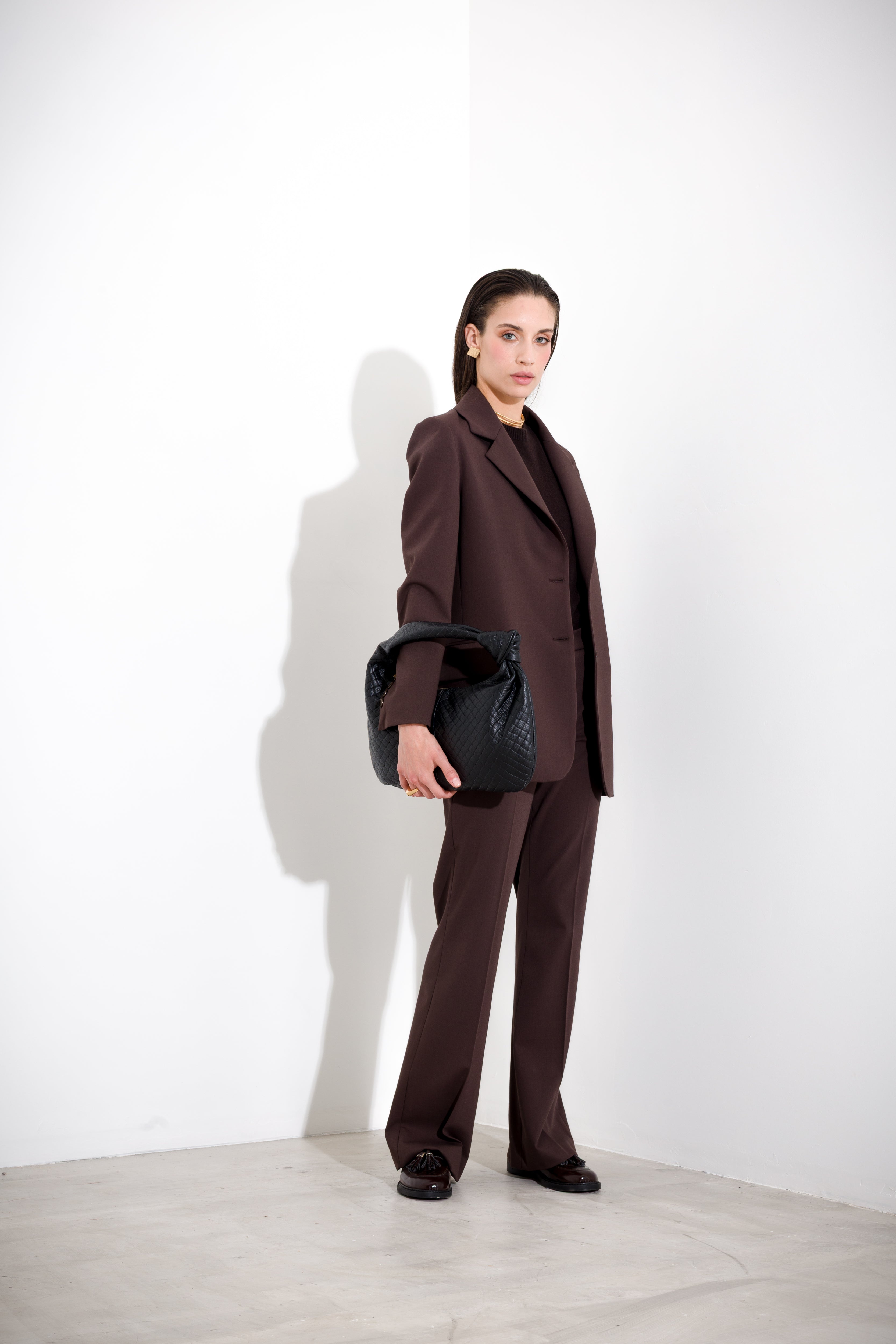 Oversized blazer in wool canvas