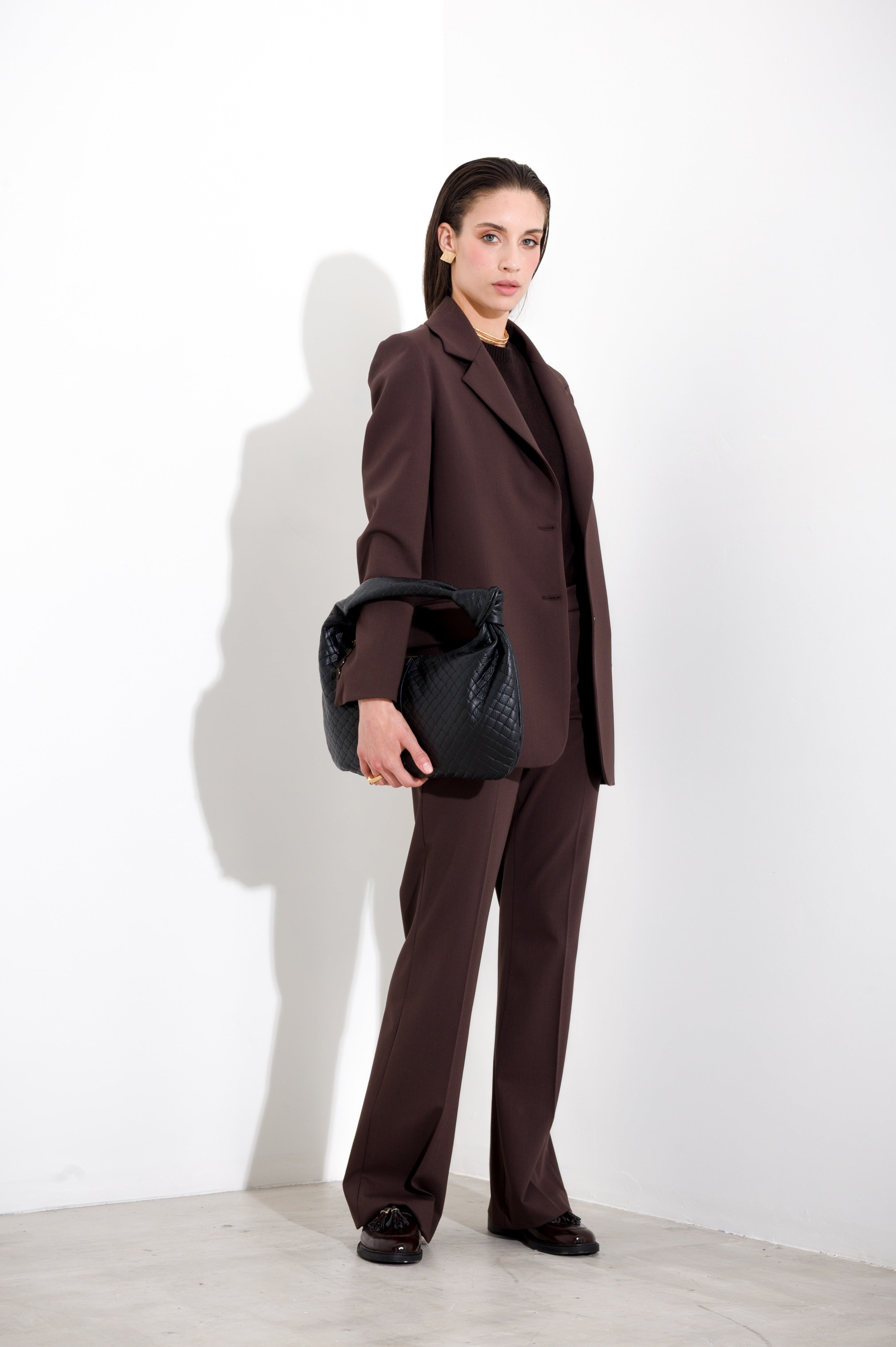 Oversized blazer in wool canvas