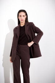 Oversized blazer in wool canvas