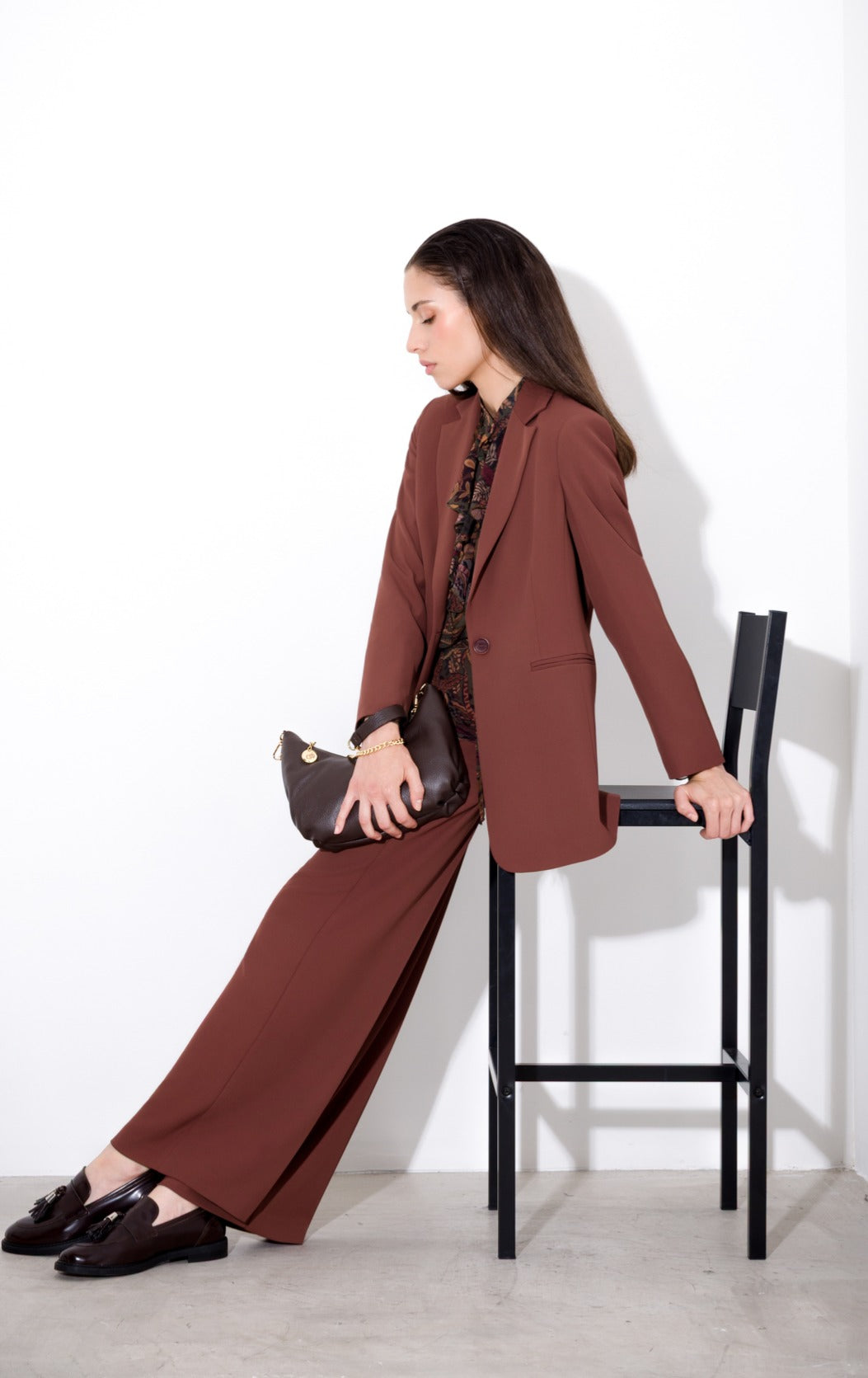 Borsa mezzaluna in pelle - Compagnia Italiana