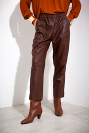 Faux leather trousers
