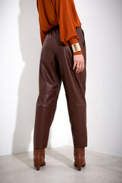 Faux leather trousers