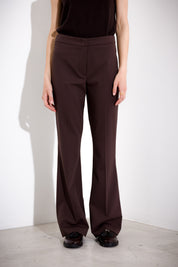 Flared trousers in wool canvas