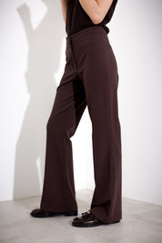 Flared trousers in wool canvas
