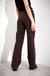 Flared trousers in wool canvas