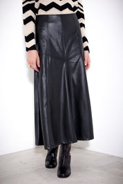 Faux leather midi skirt