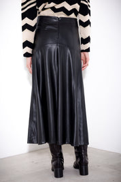 Faux leather midi skirt