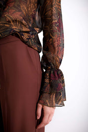 Camicia stampa forest con rouches - Compagnia Italiana