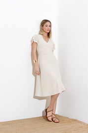 Abito midi in lino viscosa - Compagnia Italiana