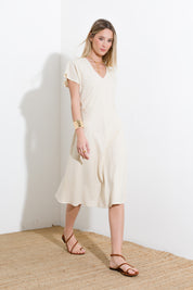 Abito midi in lino viscosa - Compagnia Italiana