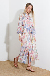 Abito midi stampa cachemire