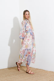 Abito midi stampa cachemire