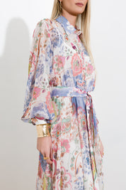 Abito midi stampa cachemire