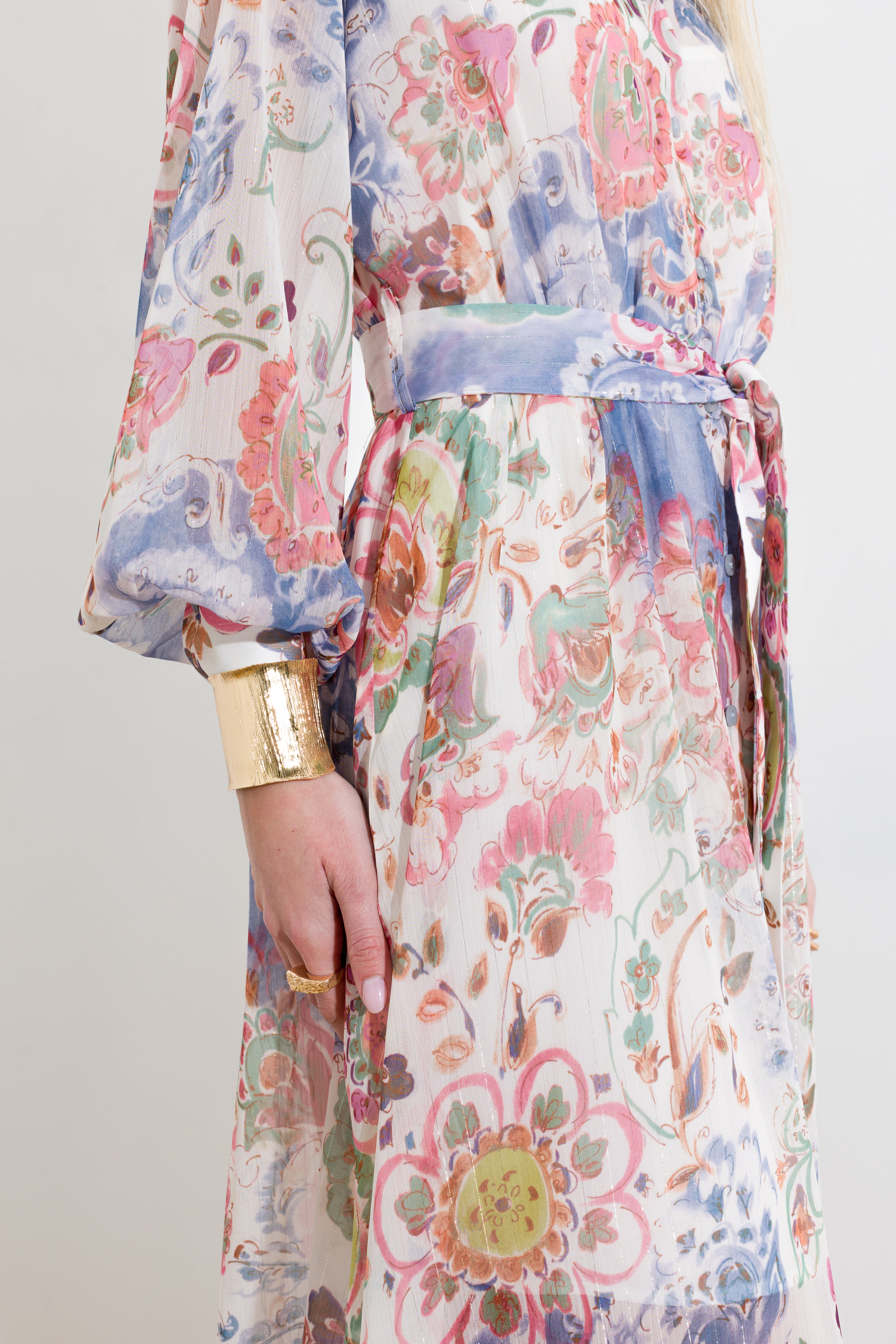 Abito midi stampa cachemire