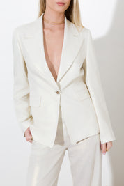 Giacca in lino placcato