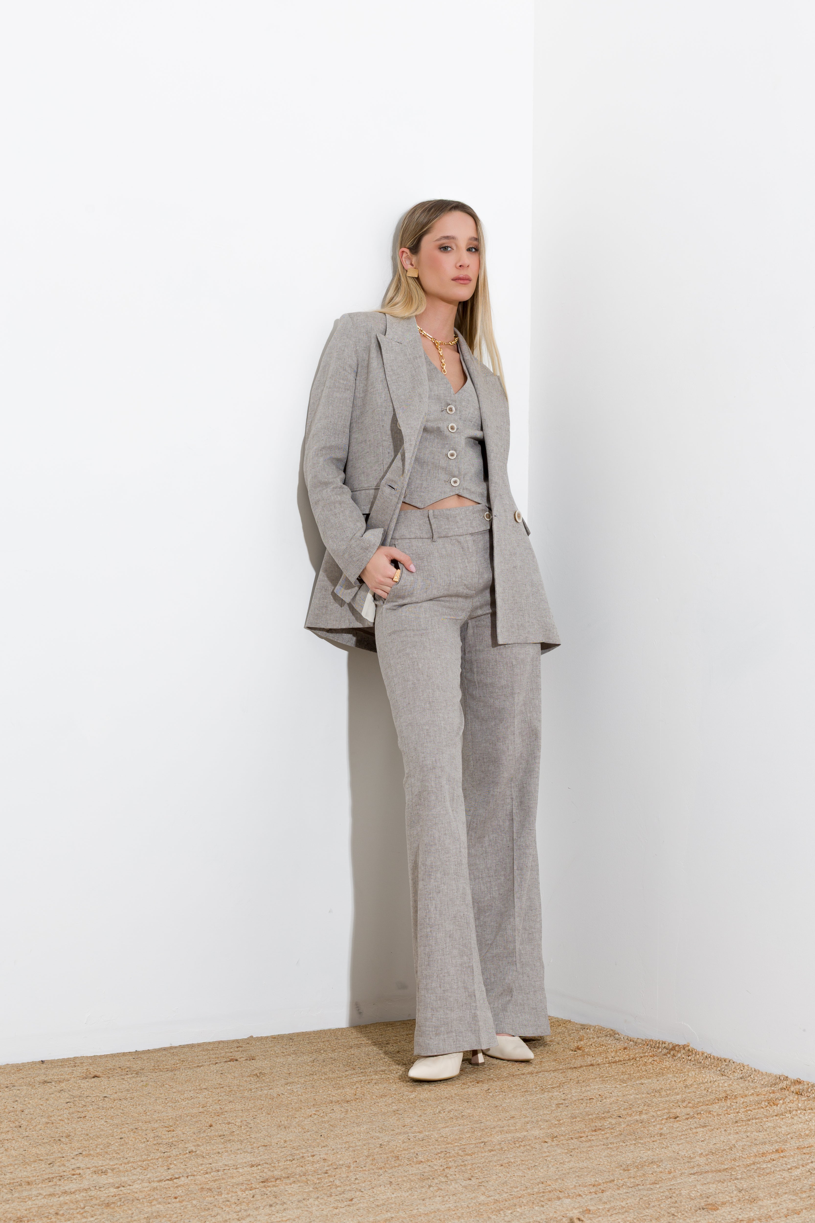 Pantalone in lino cotone