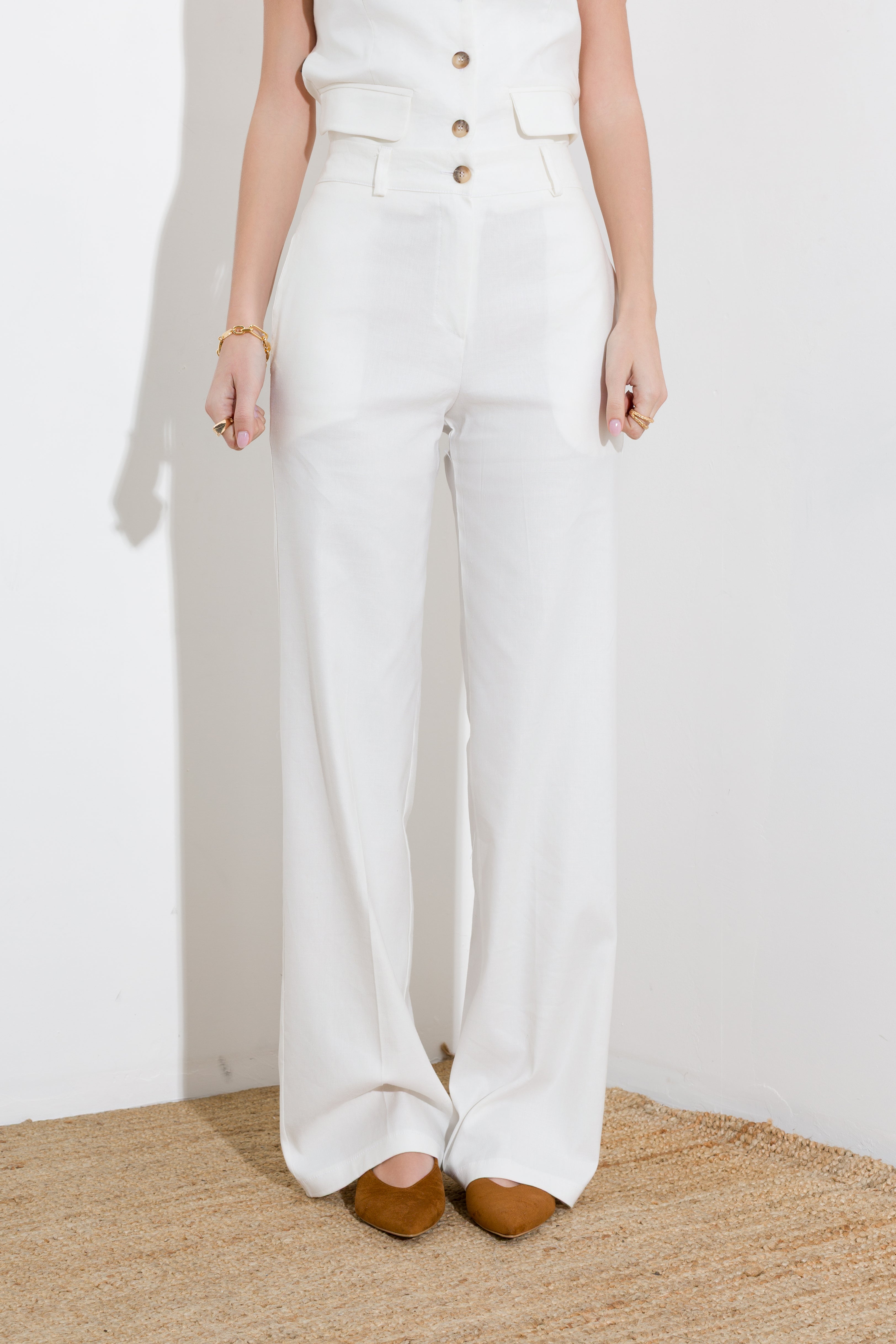 Pantalone in viscosa lino - Compagnia Italiana