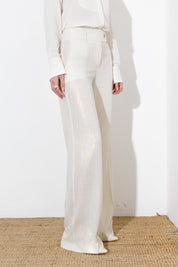 Plaid linen trousers