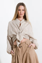 Camicia riga in viscosa