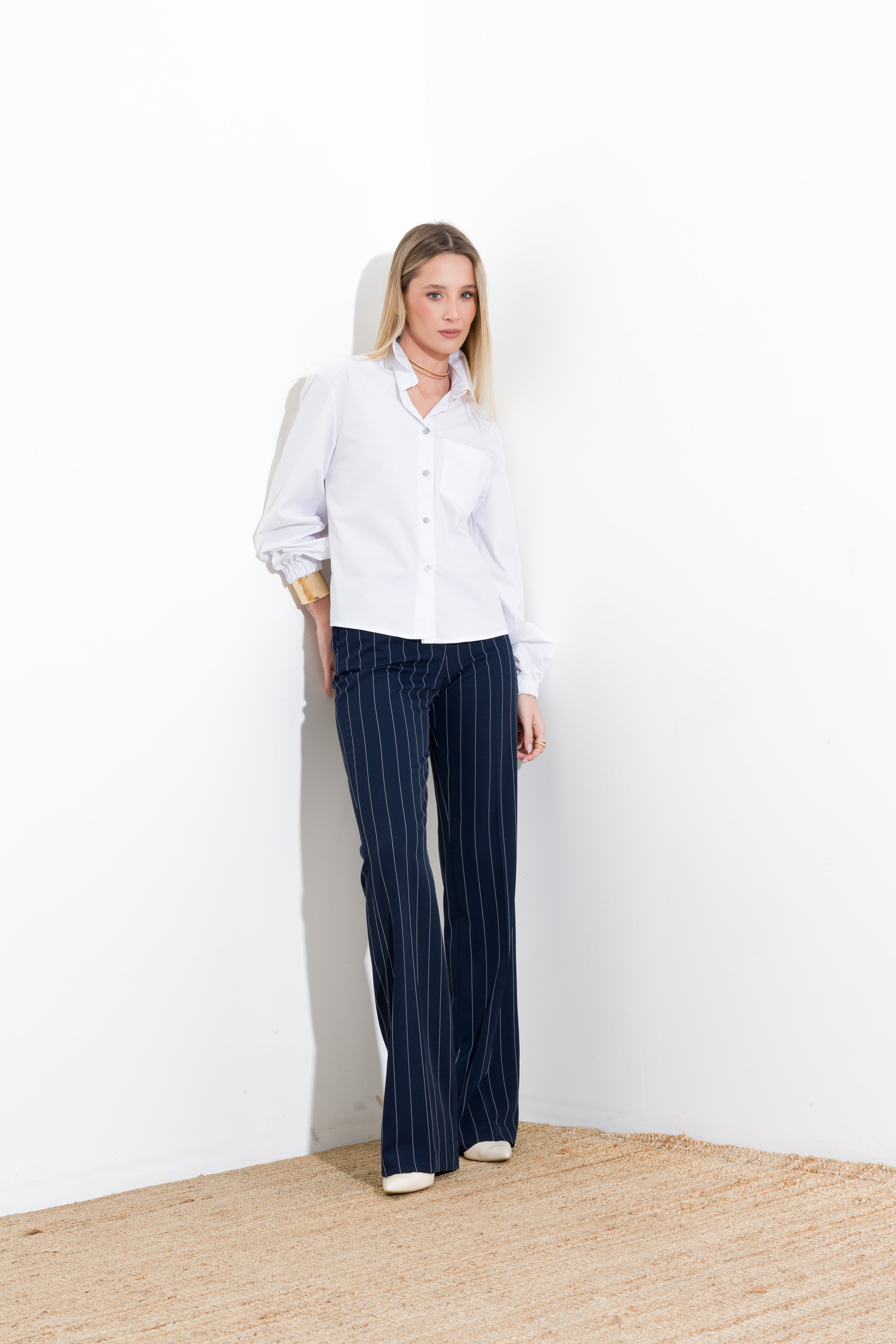 Pantalone flare gessato - Compagnia Italiana
