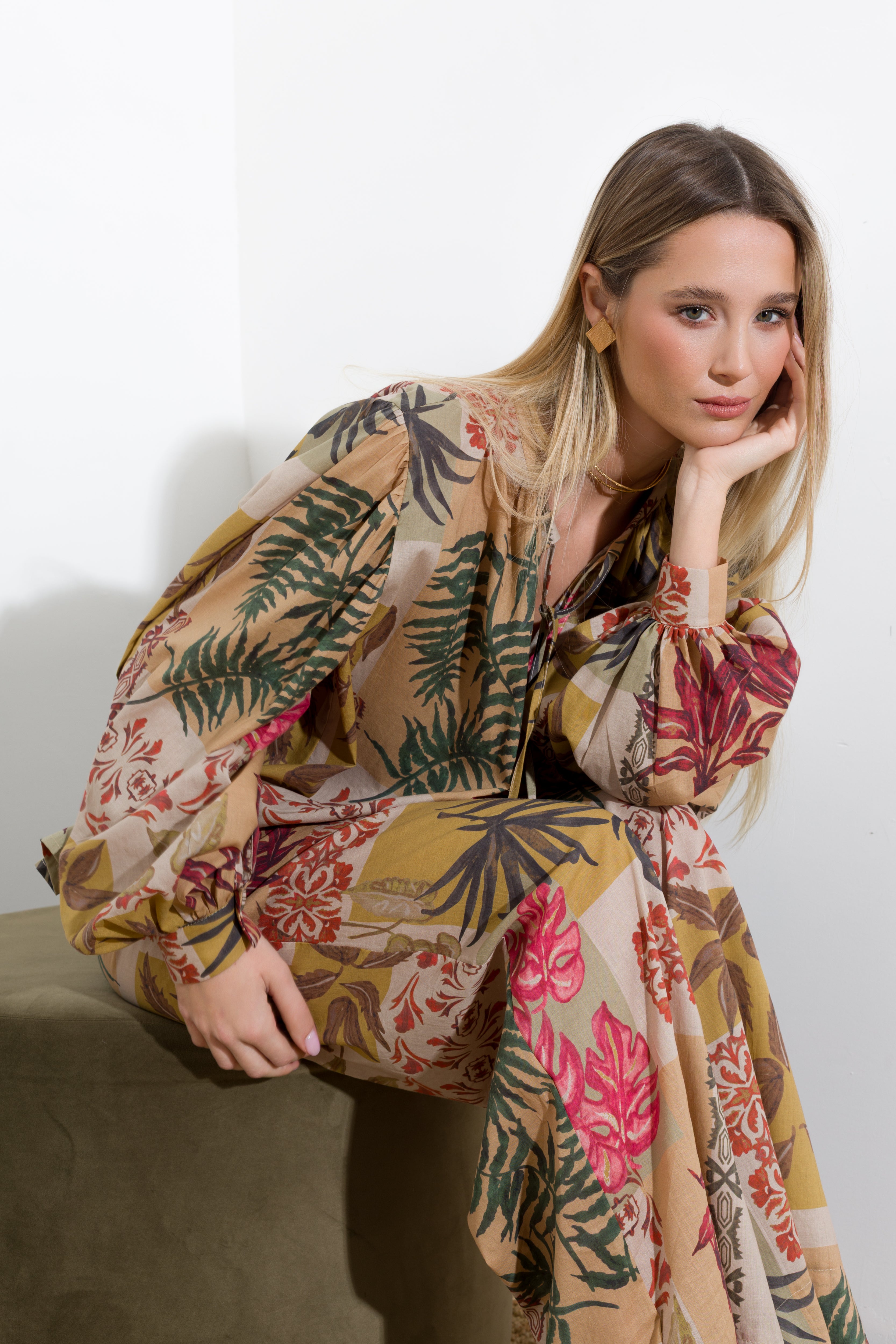 Blusa in mussola di cotone stampato - Compagnia Italiana