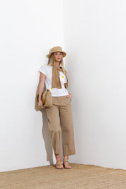 T-shirt in jersy di cotone con margherite applicate - Compagnia Italiana