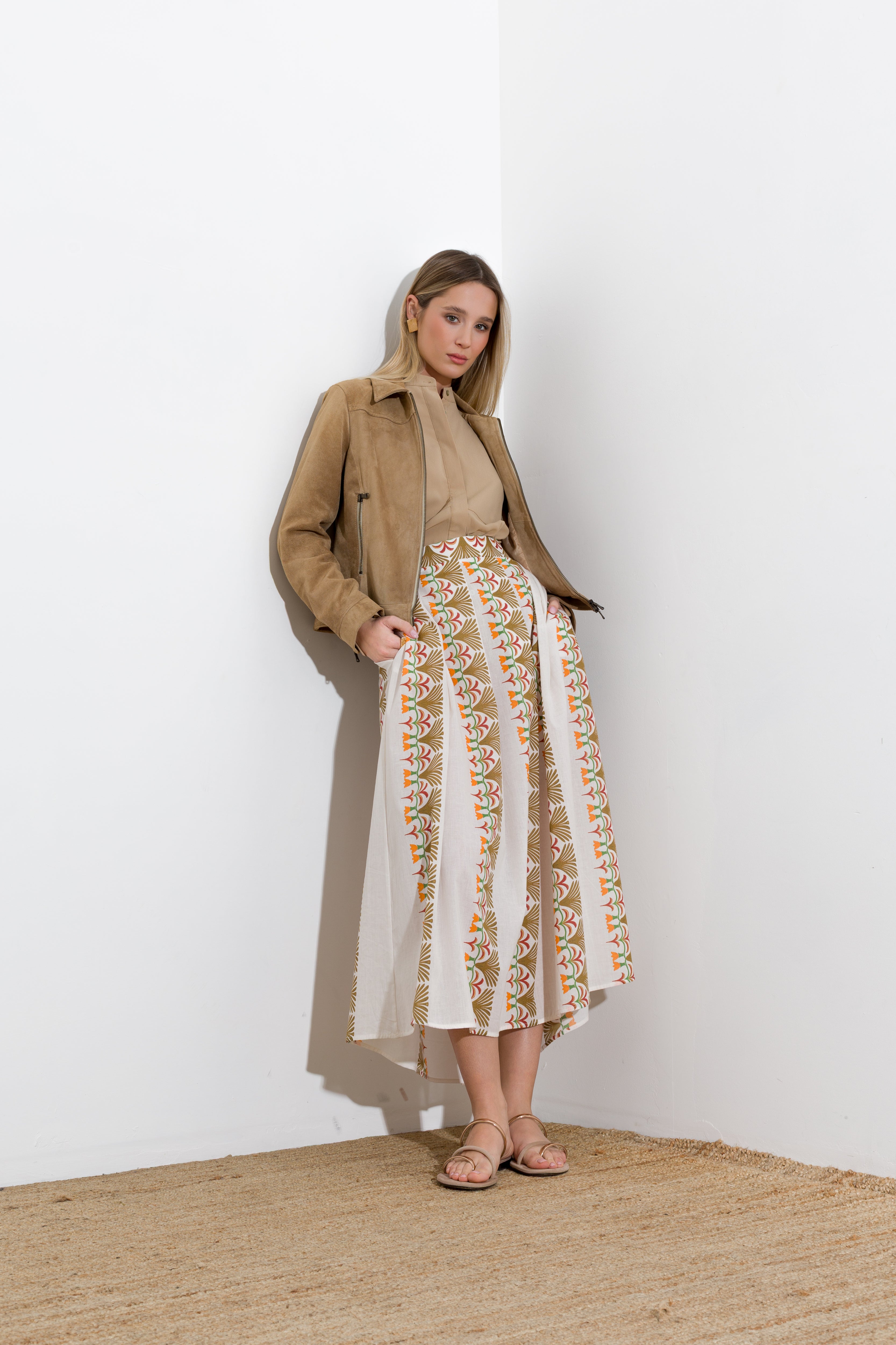 Giubbino in pelle scamosciata