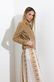 Giubbino in pelle scamosciata