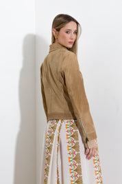 Giubbino in pelle scamosciata