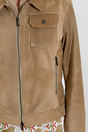 Giubbino in pelle scamosciata
