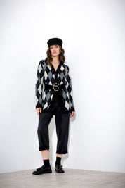 V-neck diamond cardigan