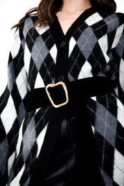 V-neck diamond cardigan