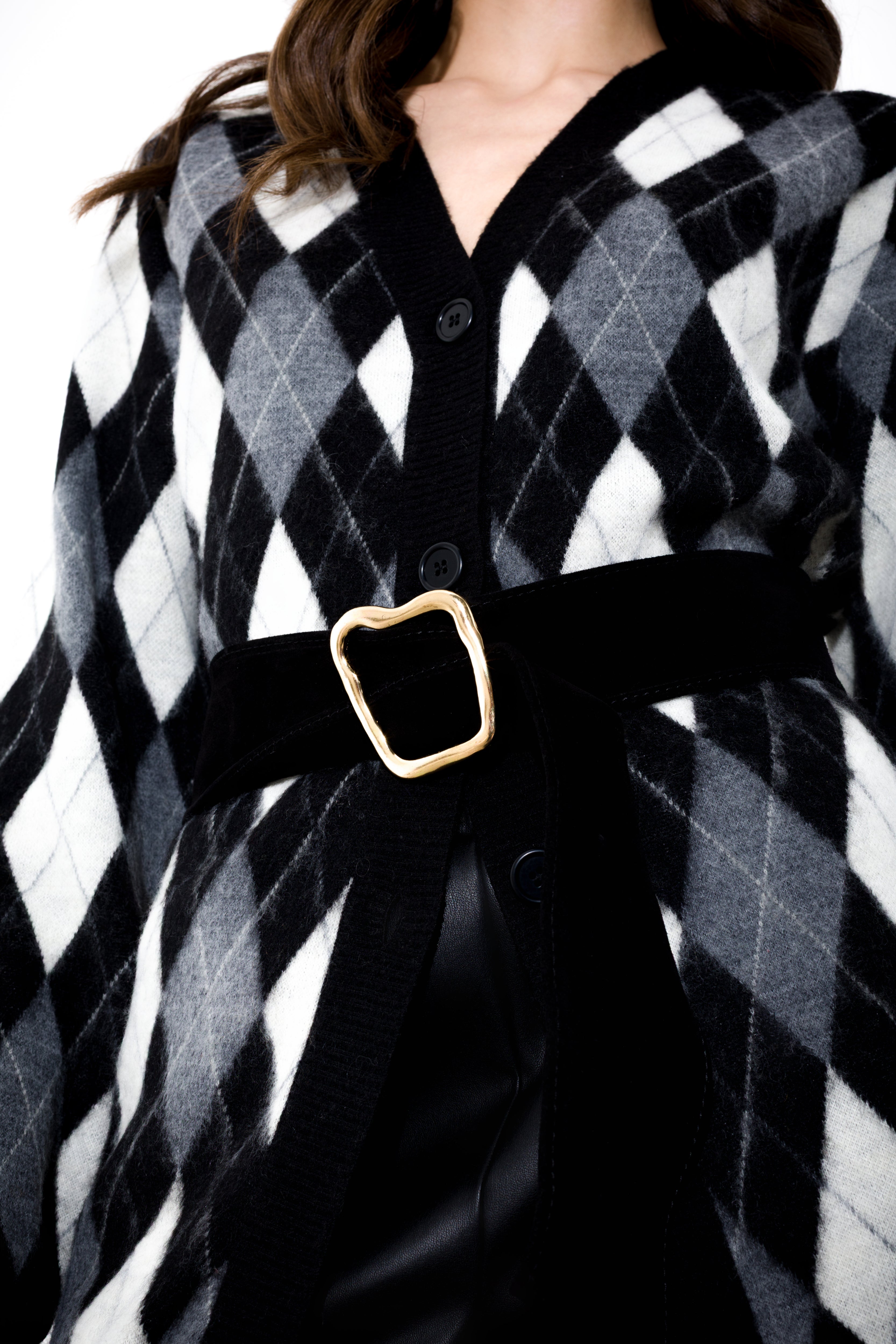 V-neck diamond cardigan