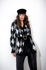 V-neck diamond cardigan