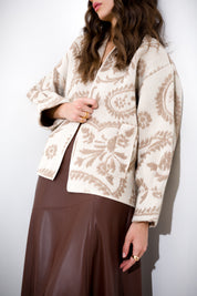 Cappotto corto senza chiusura in maglia