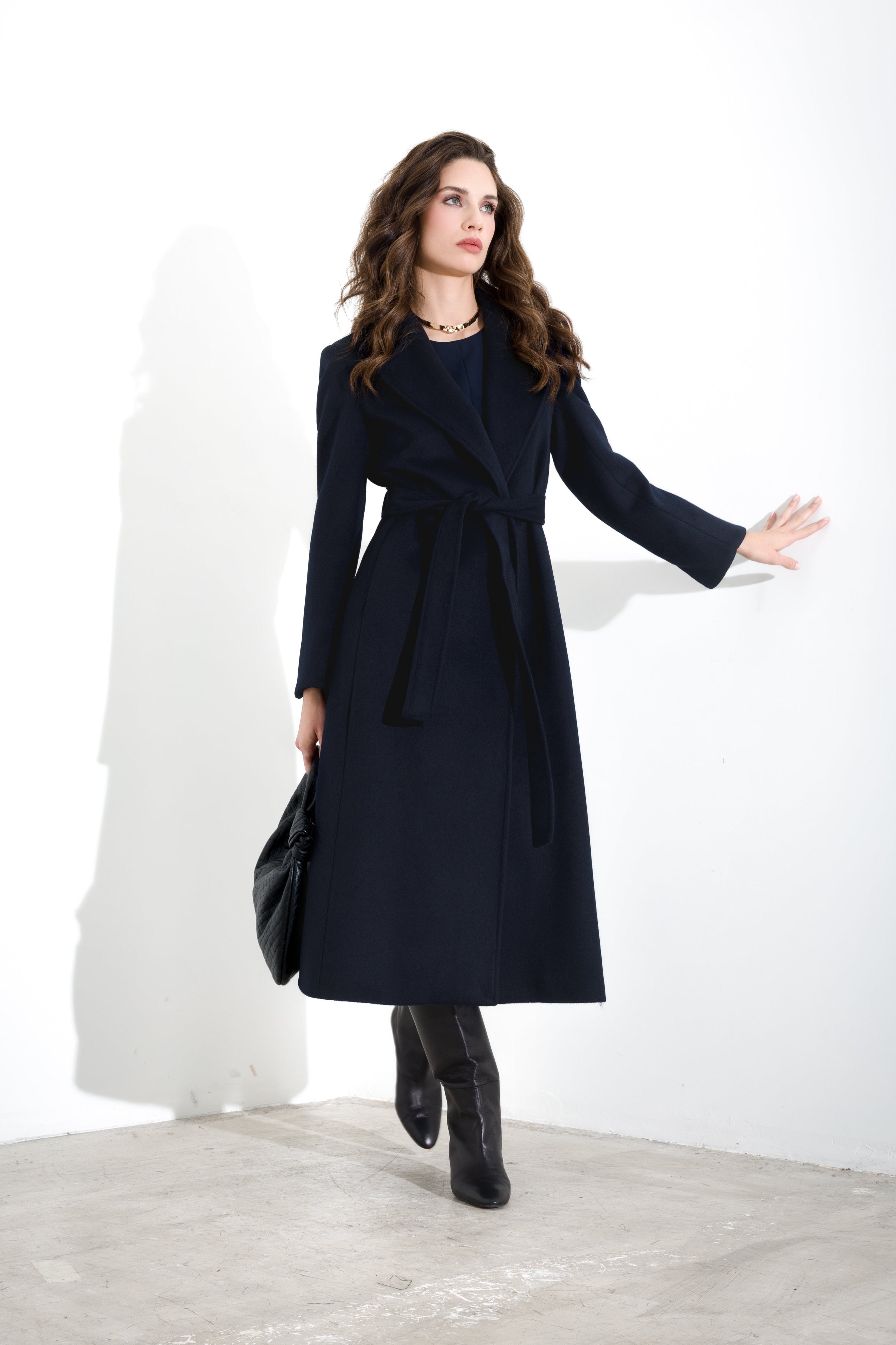 Cappotto in panno con cintura