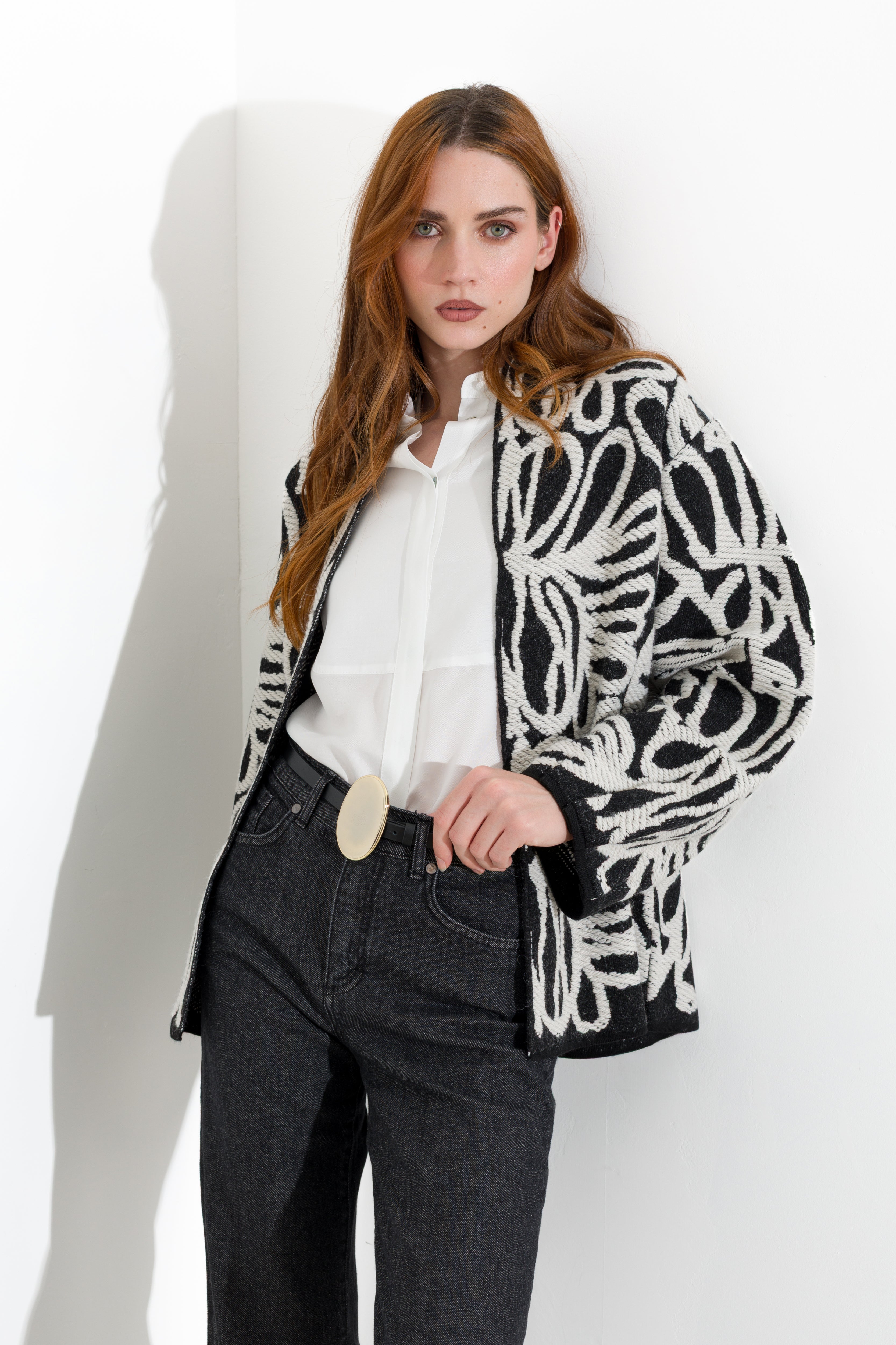 Camicia con collo alla coreana in lyocell